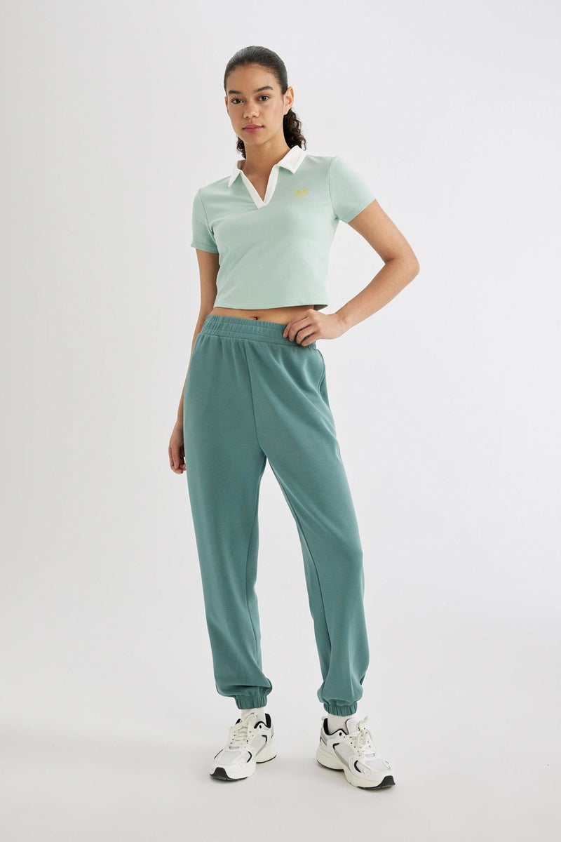 DeFacto Blue Woman DeFactoFit Standard Fit Polo T-Shirt Casual - Image 4